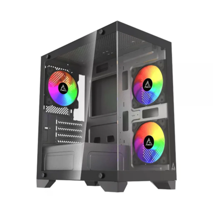 Gabinete Gstorm Raider Matx Mid Tower Vidro Temperado Usb 3.0 Preto Gs-Rai-Bk-3F