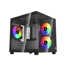 Gabinete Gstorm Vanguard Matx Mid Tower Vidro Temperado Usb 3.0 Preto Gs-Van-Bk-3F