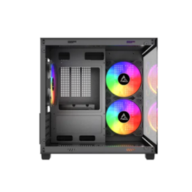 Gabinete Gstorm Vanguard Matx Mid Tower Vidro Temperado Usb 3.0 Preto Gs-Van-Bk-3F
