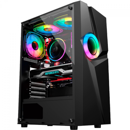 Gabinete Kalkan Muspel Atx Mid Tower Lateral De Vidro Temperado Usb 3.0 Sem Fan Preto Klk00035