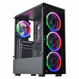 Gabinete Kmex Elite Cg-10w5 Mid Tower Atx Lateral De Vidro Com 3 Fans Cg10w5rh001cb0x