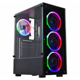 Gabinete Kmex Elite Cg-10w5 Mid Tower Atx Lateral De Vidro Com 3 Fans Cg10w5rh001cb0x