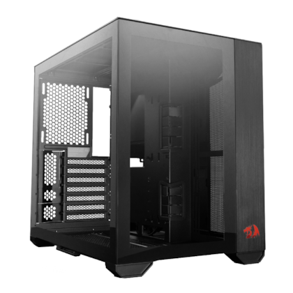 Gabinete Lian Li O11 Dynamic Mini Redragon Spec Edition Mid Tower Matx Vidro Temperado Sem Fonte Preto O11dmini-rd-x