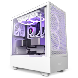 Gabinete Nzxt H5 Flow Atx Mid Tower Lateral De Vidro Temperado Sem Fonte Com 2 Fans Branco Cc-h51fw-01