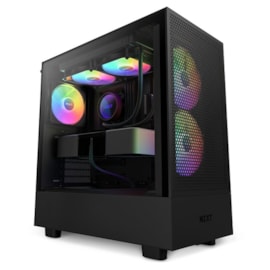 Gabinete Nzxt H5 Flow Mid Tower Atx Lateral Em Vidro Temperado Preto Cc-h51fb-01