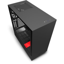 Gabinete Nzxt H510i Mid Tower Atx Lateral Em Vidro Temperado Com 2 Fans Preto E Vermelho Ca-h510i-br