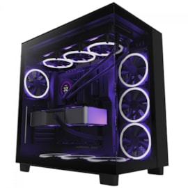 Gabinete Nzxt H9 Flow Atx Mid Tower Vidro Temperado Com Fan Preto Cm-h91fb-01