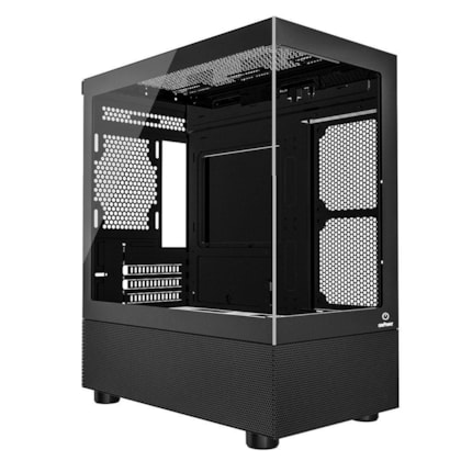 Gabinete Onepower Crystal Lateral De Vidro Temperado Sem Fan Preto Cc-202b