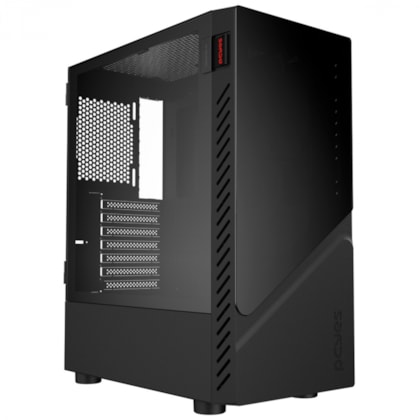 Gabinete Pcyes Set Black Vulcan Mid-tower Lateral Em Vidro Gswgpbr