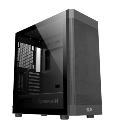 Gabinete Redragon Aeroglass Mid-tower Lateral De Vidro Sem Fonte Preto Ca-602b