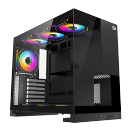 Gabinete Redragon Eternal Atx Mid Tower Vidro Temperado Usb Tipo C Preto Ca-612B