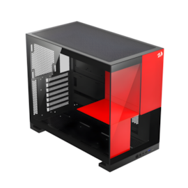 Gabinete Redragon Eternal Atx Mid Tower Vidro Temperado Usb Tipo C Preto E Vermelho Ca-612Br