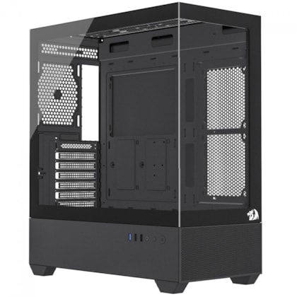 Gabinete Redragon Reflect Flow Mid Tower Lateral De Vidro Temperado Preto Ca-606b