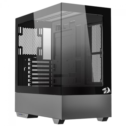 Gabinete Redragon Reflect Flow Pro Eatx Mid Tower Vidro Temperado Usb 3.0 Preto Ca-607b