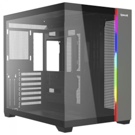 Gabinete Redragon Tesseract Rgb Atx Mid Tower Vidro Temperado Usb Tipo C Preto Ca-614B