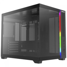 Gabinete Redragon Wideload Mini Lite Rgb Matx Mid Tower Vidro Temperado Usb Tipo C Preto Ca-611B