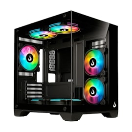 Gabinete Rise Mode Galaxy Glass Mini Matx Mini Tower Vidro Temperado Usb 3.0 Sem Fans Preto Rm-Ga-Ggmn-Fb