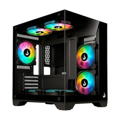 Gabinete Rise Mode Galaxy Glass Mini Matx Mini Tower Vidro Temperado Usb 3.0 Sem Fans Preto Rm-Ga-Ggmn-Fb