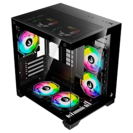 Gabinete Rise Mode Galaxy Glass Mini Matx Mini Tower Vidro Temperado Usb 3.0 Sem Fans Preto Rm-Ga-Ggmn-Fb