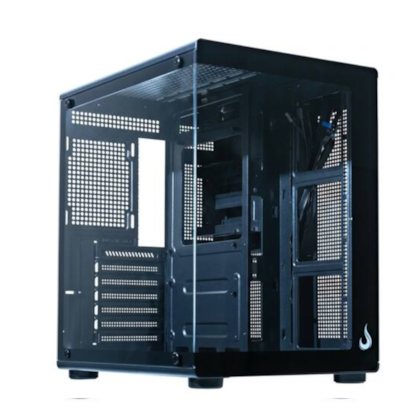 Gabinete Rise Mode Galaxy Glass X Black Matx Mini Tower Vidro Temperado Usb 3.0 Preto Rm-Ga-Ggx-Fb