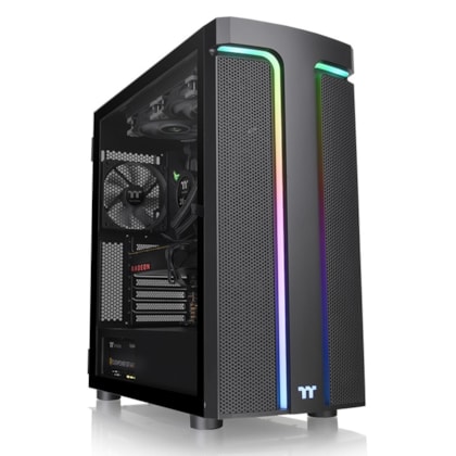 Gabinete Thermaltake H590 Tg Argb Black Mid Tower Vidro Temperado Preto E-atx Sem Fonte Com 2 Fans Ca-1x4-00m1wn-00