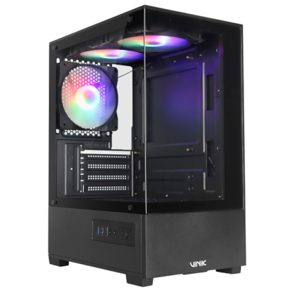 Gabinete Vinik G-shield Matx Mid Tower Vidro Temperado Com 3 Fans Preto Gggsvbk