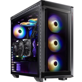 Gabinete Xpg Battlecruiser Mid Tower E-atx Lateral De Vidro Temperado Com 4 Fans Sem Fonte Preto Battlecruiser-bkcww