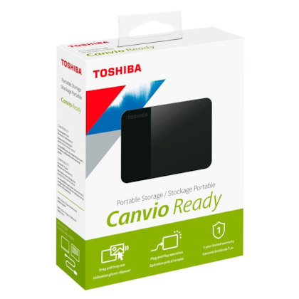 Hard Disk Externo Toshiba 4tb Canvio Ready 2.5" Ubs 3.0 Preto Hdtp340xk3ca