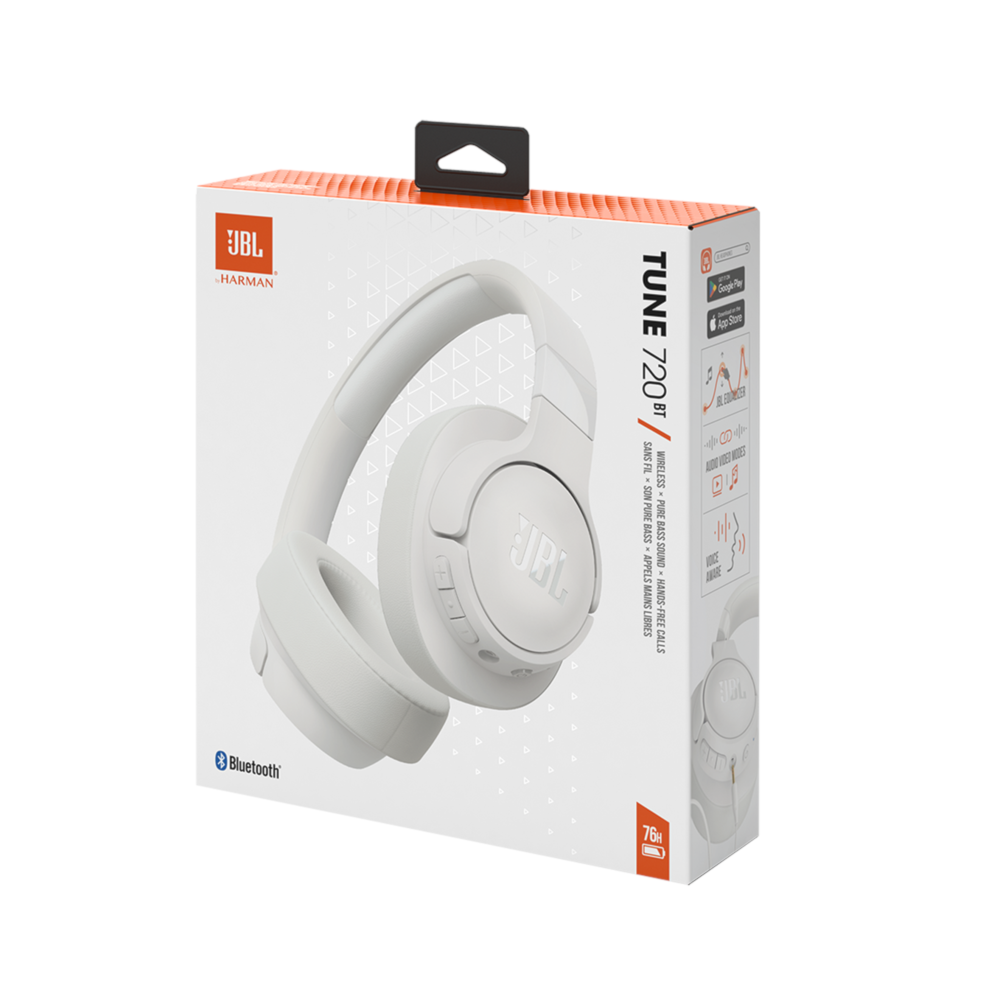 JBL TUNE 720 BT ホワイト Fone de Ouvido JBL Tune 720, Bluetooth, Branco