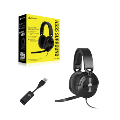 Headset Corsair Hs55 Surround Drivers De 50Mm 7.1 Surround Carbon Ca-9011265-Na