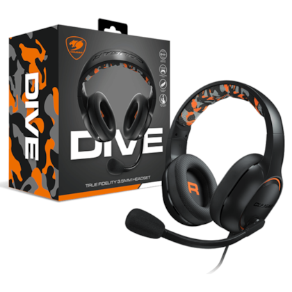 Headset Cougar Dive Drivers De 50Mm 3.5Mm Preto E Laranja Cgr-P508-270