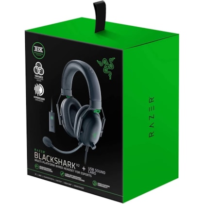 HEADSET GAMER RAZER BLACKSHARK V2 + USB SOUND CARD RZ04-3230100-R3U1