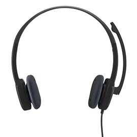 Headset Logitech H151 Com Microfone Redução De Ruído E Conexão P3 3,5mm Preto 981-000587