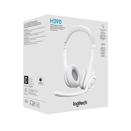 Headset Logitech H390 Usb C/ Microfone Branco 981-001285
