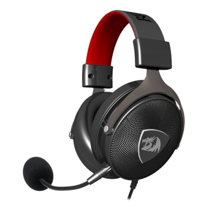 Headset Redragon Icon Usb Virtual Surround 7.1 Drivers de 50mm 3.5mm Preto Vermelho H520