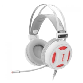 Headset Redragon Minos Lunar Led Vermelho Usb Surround 7.1 Branco H210w