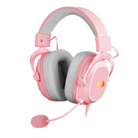 Headset Redragon Zeus X Rgb Bubblegum Usb 2.0 Drivers De 53mm Virtual Surround 7.1 Rosa Com Branco H510rgb-pink