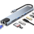 Hub Usb Exbom 1 Usb Tipo C Macho 2 Usb 3.0 1 Hd4K 2 Usb Tipo C 1 Sd 1 Tf 1 Rj45 Femêa Udc-Phnr1008B