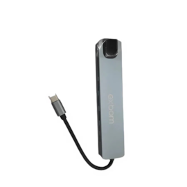 Hub Usb Exbom 1 Usb Tipo C Macho 2 Usb 3.0 1 Hd4K 2 Usb Tipo C 1 Sd 1 Tf 1 Rj45 Femêa Udc-Phnr1008B