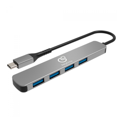 Hub Usb Keytime Synczone 1 Usb Tipo C Macho 4 Usb 3.0 Fêmea Cinza Kyt00034