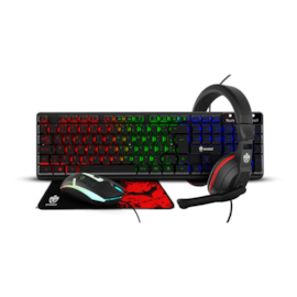 Kit 4 Em 1 Teclado Mouse Headset Mousepad Evolut Kit Gamer Teclado Led Rainbow Mouse Led Rainbow Eg-54