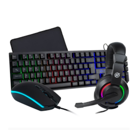 Kit 4 Em 1 Teclado Mouse Headset Mousepad Kalkan Odin Led Rainbow Preto Klk00017