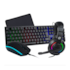 Kit 4 Em 1 Teclado Mouse Headset Mousepad Kalkan Odin Led Rainbow Preto Klk00017