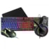 Kit 4 Em 1 Teclado Mouse Headset Mousepad Kalkan Odin Lite Led Rainbow Preto Klk00060