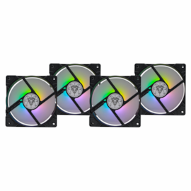 Kit Cooler Fan Armets Gaming Sergeant Wing 4x Preto Rainbow Rgb 120mm X 120mm Kcf4-01
