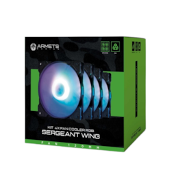Kit Cooler Fan Armets Gaming Sergeant Wing 4x Preto Rainbow Rgb 120mm X 120mm Kcf4-01