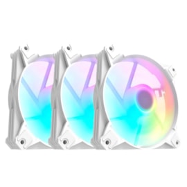 KIT COOLER FAN HYRAX 3X ARGB, 120MM, BRANCO, PARA GABINETE - HCL603W