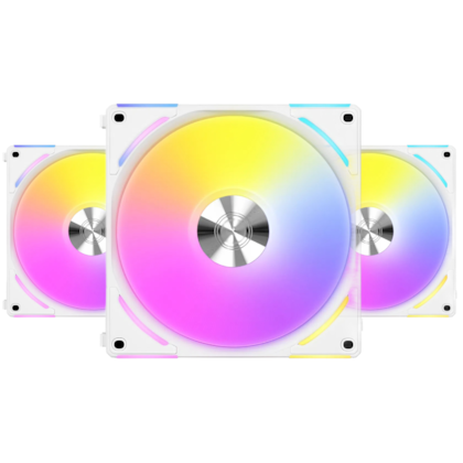 Kit Cooler Fan Lian Li Uni Fan Al120 V2 Rgb Com 3 Fans 120Mm Branco Uf-Al120V2-3W