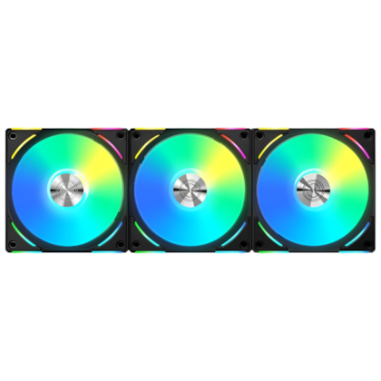 Kit Cooler Fan Lian Li Uni Fan Al120 V2 Rgb Com 3 Fans 120mm Preto Uf-al120v2-3b