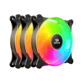 Kit Cooler Fan Redragon 3x Preto Argb 120mm X 120mm Gc-f013